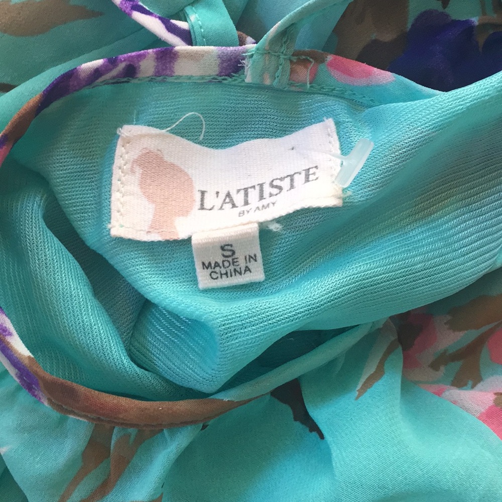 L'ATISTE NWOT Hawaiian Print T Back Summer Dress - Picture 7 of 8